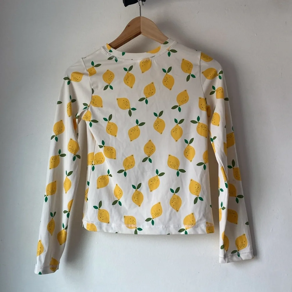 Hanna Andersson 12 Kids Lemon Print Rashguard